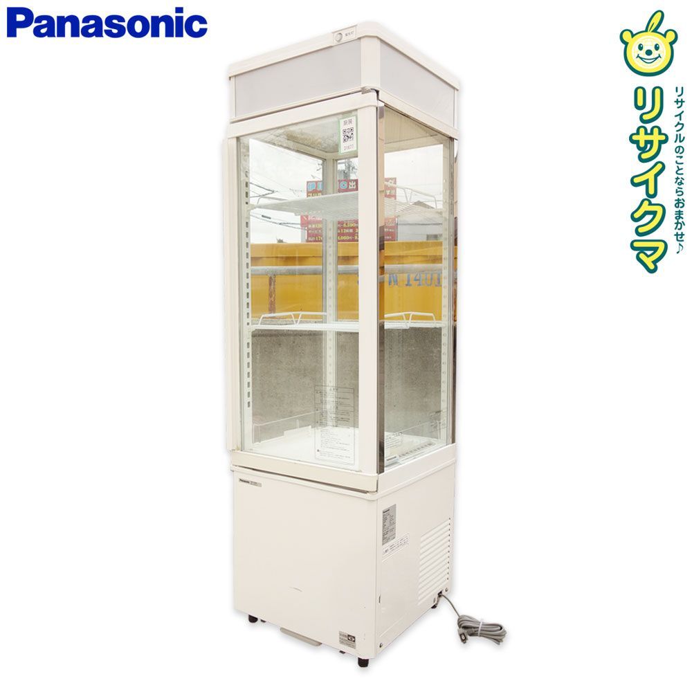 K パナソニック 業務用 冷蔵ショーケース 瓶冷やし ガラス扉 スイング扉 4面ガラス 93L 幅430×奥行450×高さ1400 100V SSR-165BN 31677