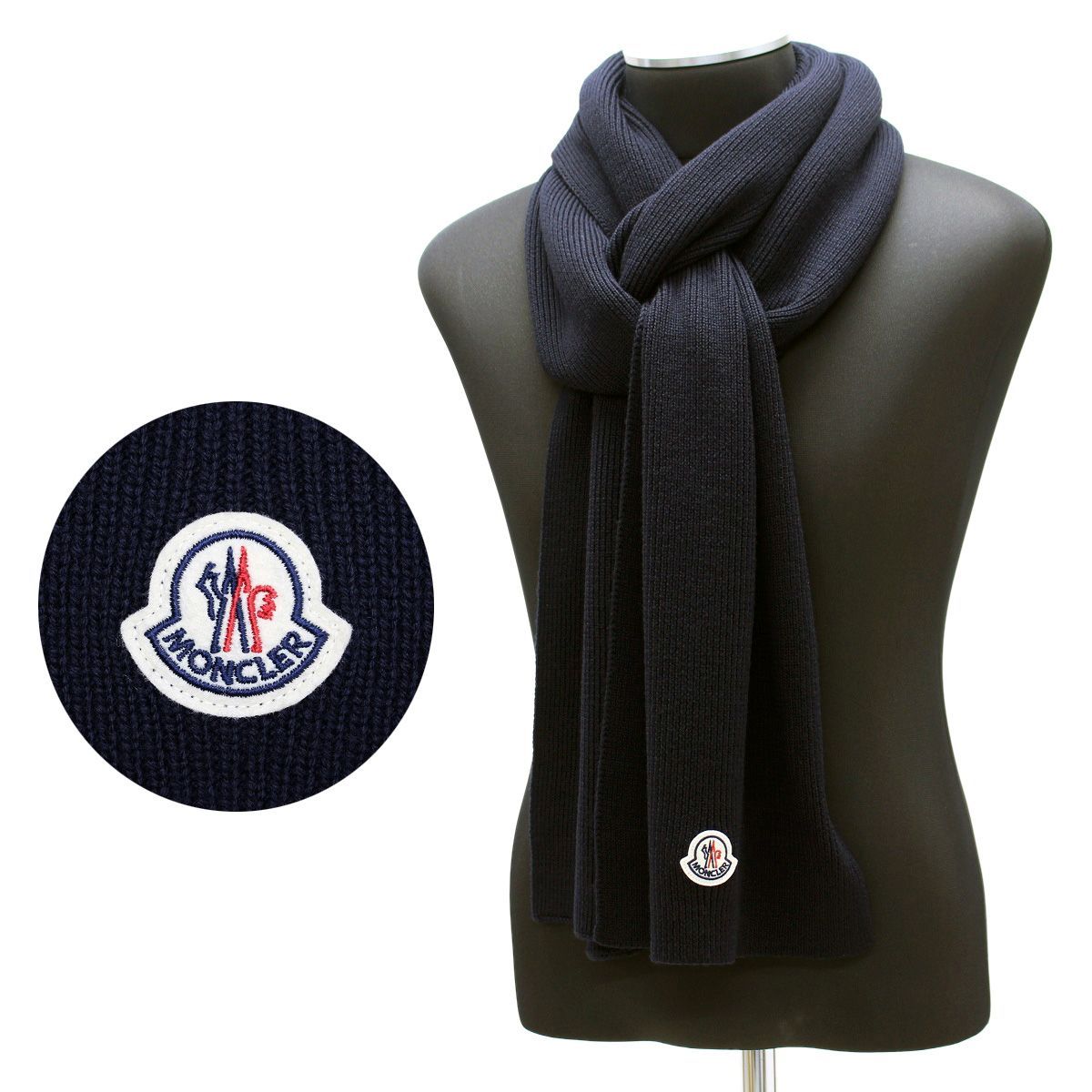 163 MONCLER モンクレール 3C00023 A9342 ネイビー マフラー SCIARPA