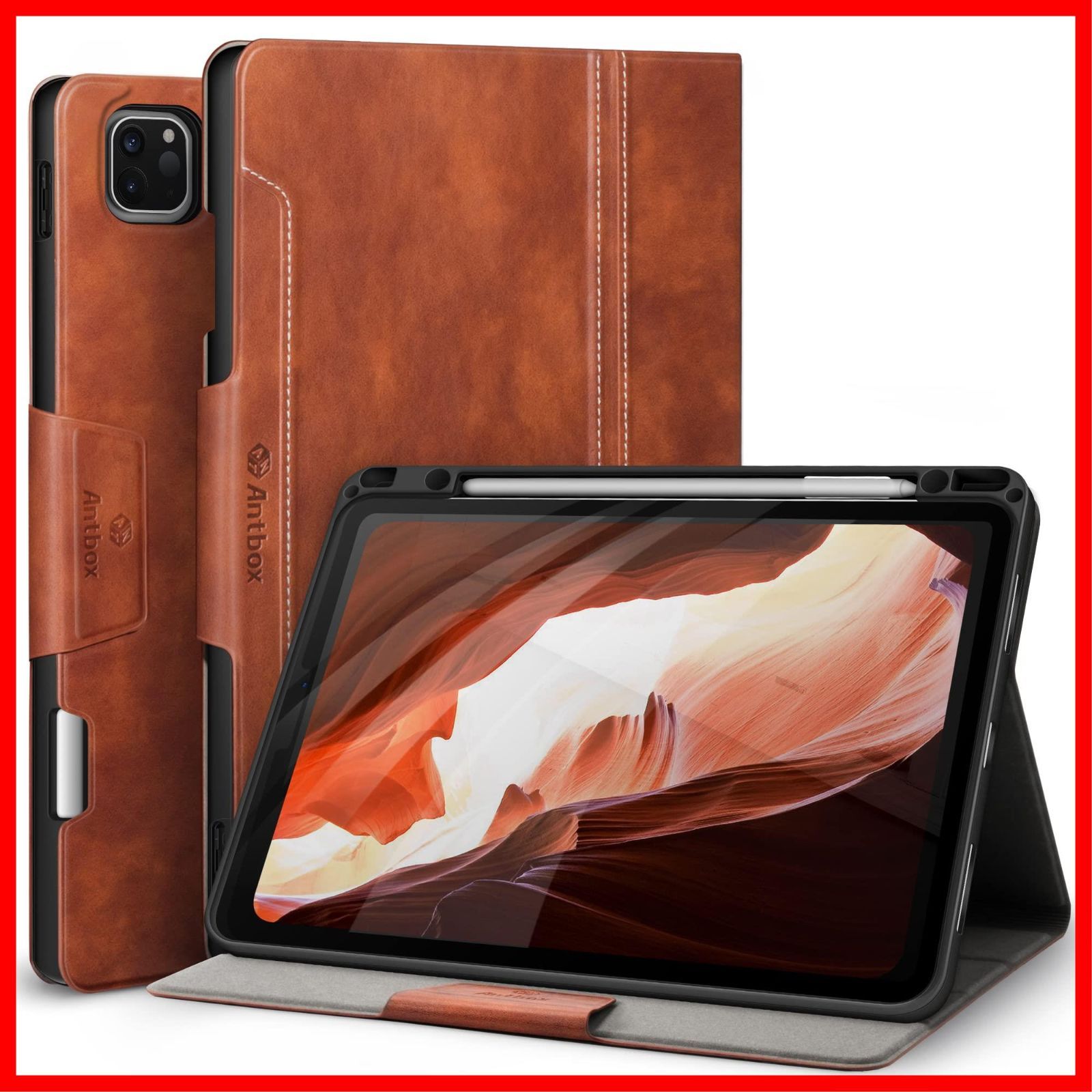 第5/4/3世代(2021/2020/2018) 兼用ケース 12.9 Apple Pencil 12.9 2 iPad 収納/ペアリングとワイヤレス充電対応 iPad ひび割れ防止 高級ソフトPUレザー 2022 iPad ケース Pro Pro 12.9イ