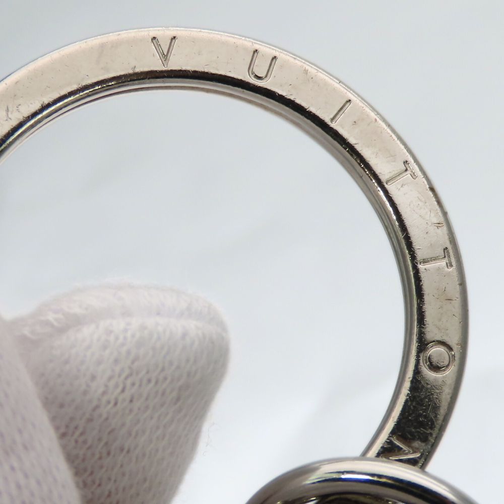 中古 ルイ・ヴィトン キーホルダー ポルトクレ・ＬＶサークル M00477 メタル レザー シルバー グレー チャーム アクセサリー 小物 レディース メンズ LOUIS VUITTON 中古】 ルイ・ヴィトン キーホルダー ポルトクレ・LVサークル M00477