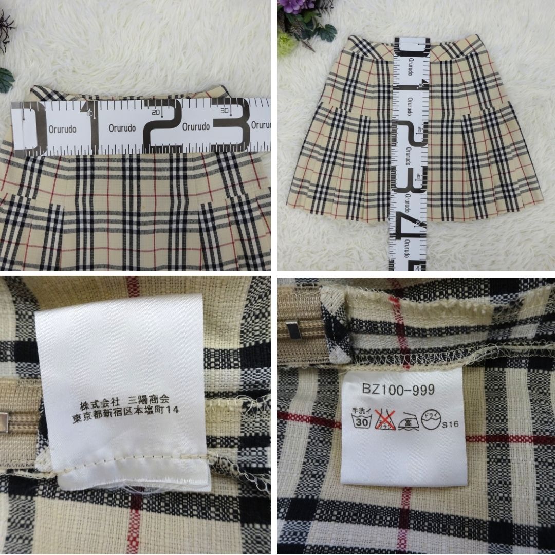 美品　バーバリー　ミニスカート　ノバチェック　プリーツ　ベージュ　36 美品✨《バーバリーブルーレーベル》ノバチェック スカート 36