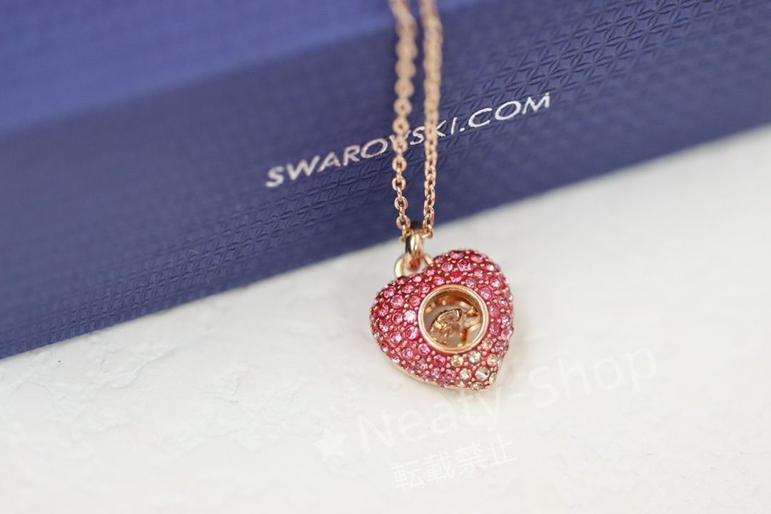 💗新品💗Swarovski  ファッショグラデーションドリルが踊るハートネックレス