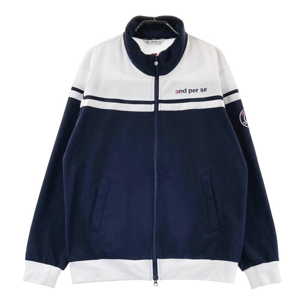and per se アンパスィ ゴルフ ジップジャケット L ネイビー and