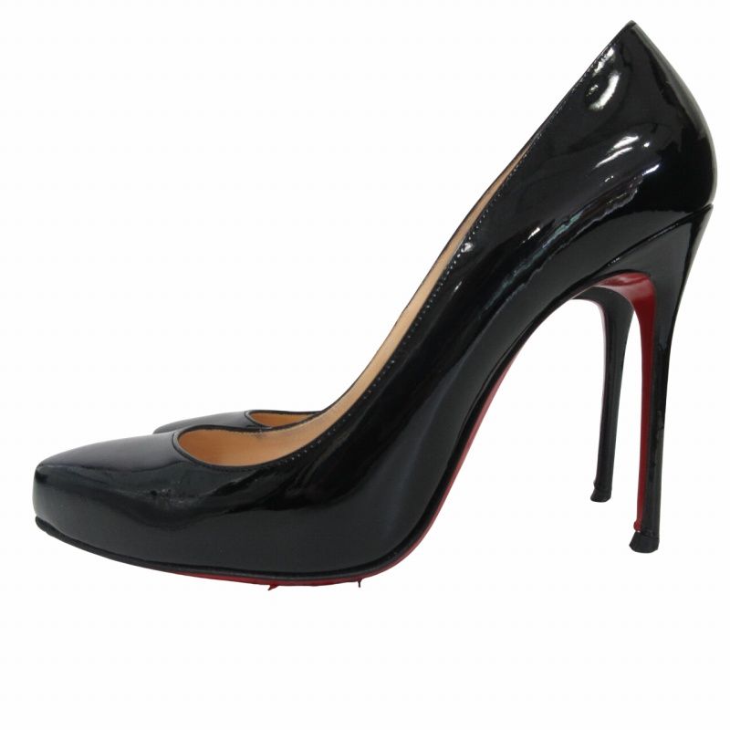 【中古/破格】Louboutin パテント黒パンプス US9.5/26.5cm クリスチャンルブタン Christian louboutin パテント パンプス