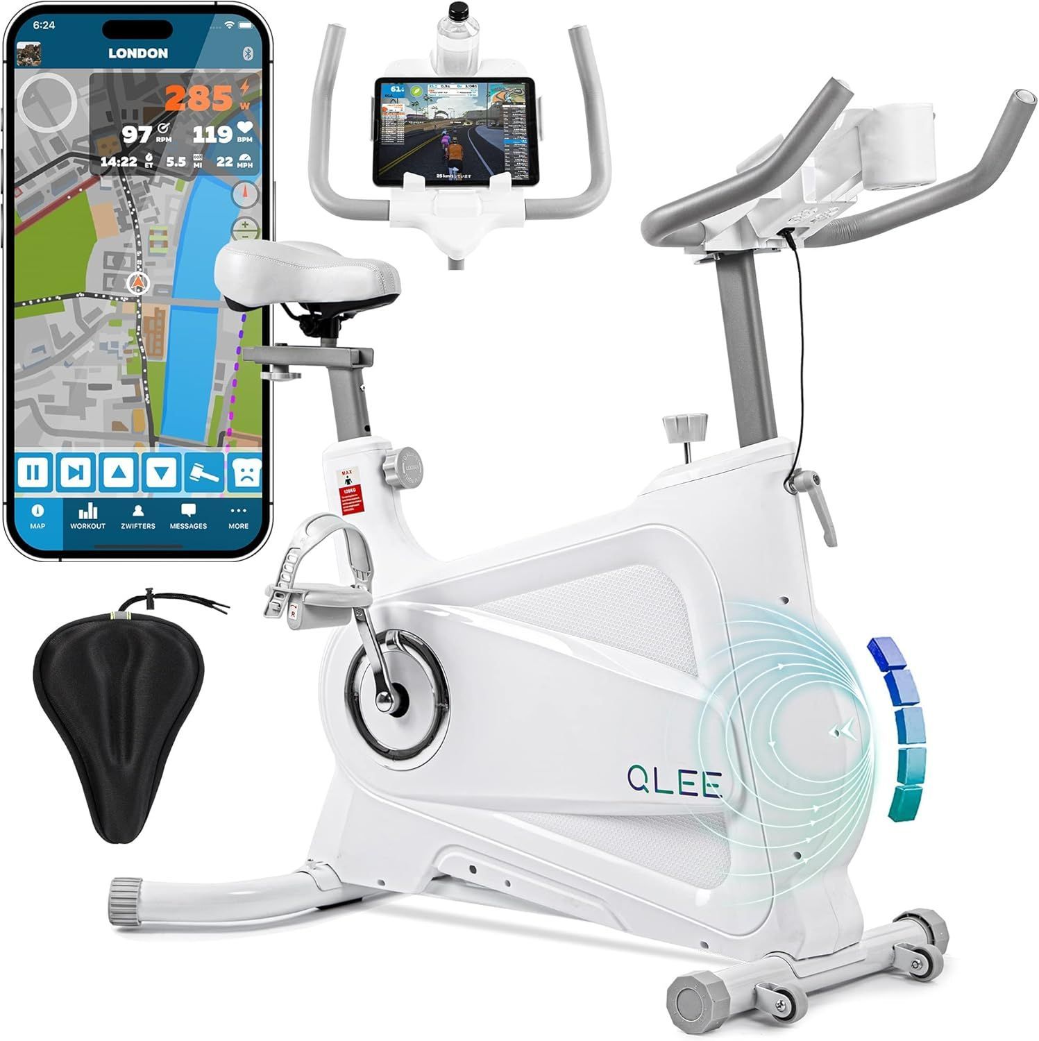 QLEE 第7世代フィットネスバイク 【ZWIFT アプリ連動】 スピンバイク