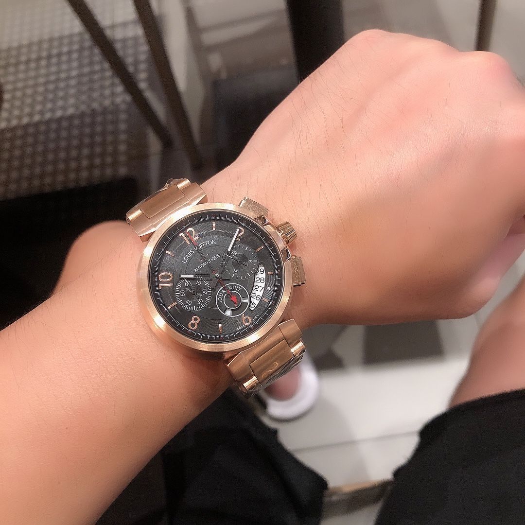 LOUIS VUITTON ルイ ヴィトン タンブール エボリューション クロノグラフ - 43mm クォーツ -WTO輸入2