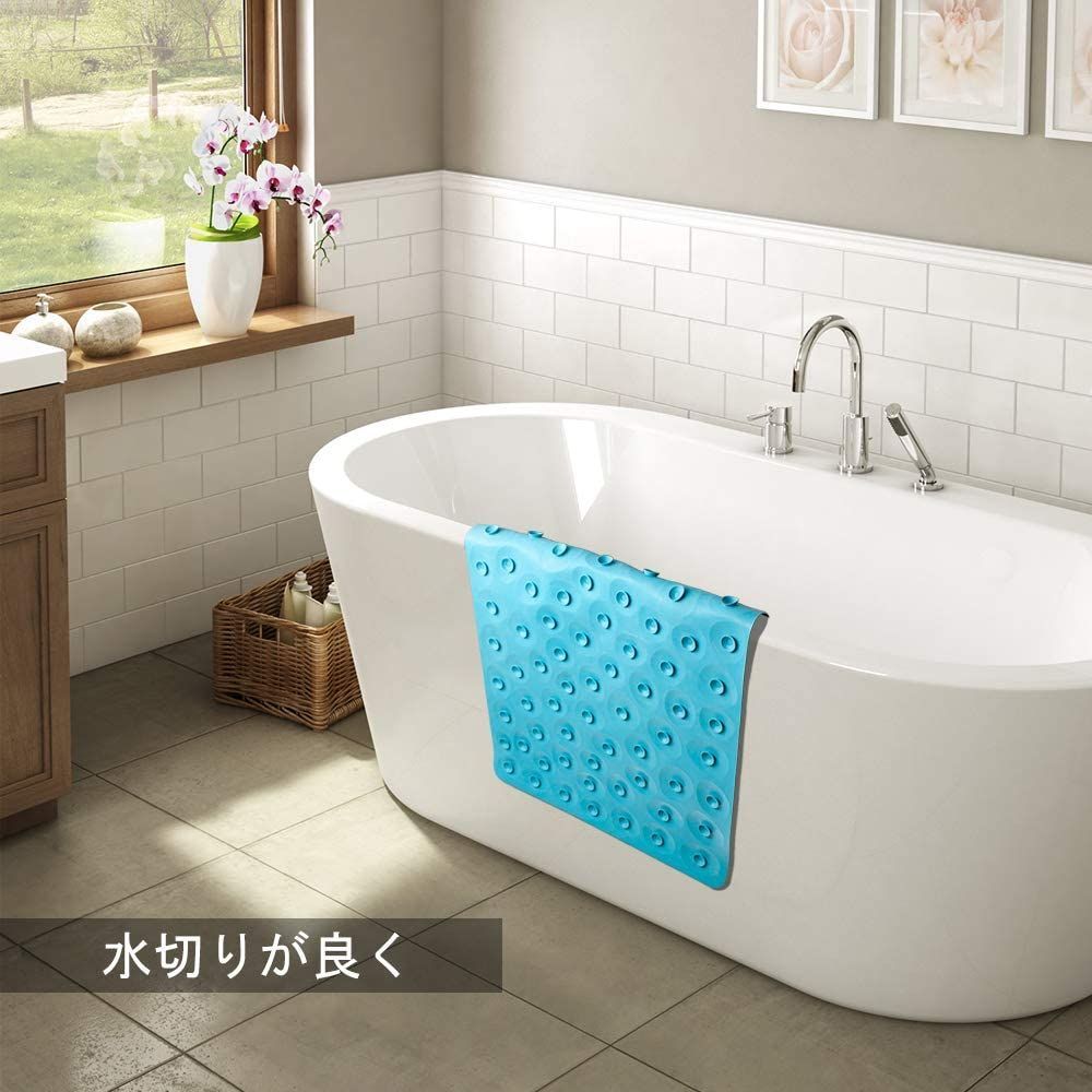 新着商品 天然ゴム製 お風呂マット ストーン柄 介護 40×80cm 転倒防止 浴槽 吸盤付き すべり止めマット 柔らかい お風呂 グリーン IRETION USTAUSTRALIA_COM_AU