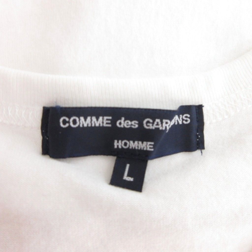 コムデギャルソンオム COMME des GARCONS HOMME 23年製 Cotton Logo Tee Tシャツ カットソー 半袖 コットン HM-T101 白 ホワイト L WWW_SUPERTOOLSSHOP_NL