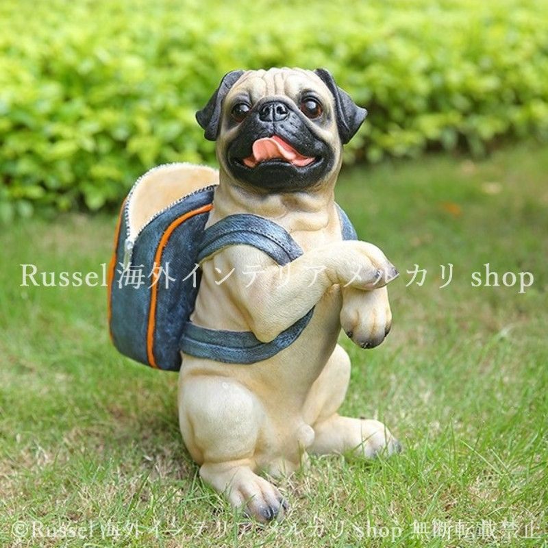 ガーデンオブジェ 犬 いぬ リュックサック 樹脂 置物 ガーデンオーナメント イヌ かわいい 動物 ガーデニング 雑貨 ガーデン雑貨 ガーデンインテリア ガーデン インテリア 庭の装飾 お洒落 おしゃれ 8-14