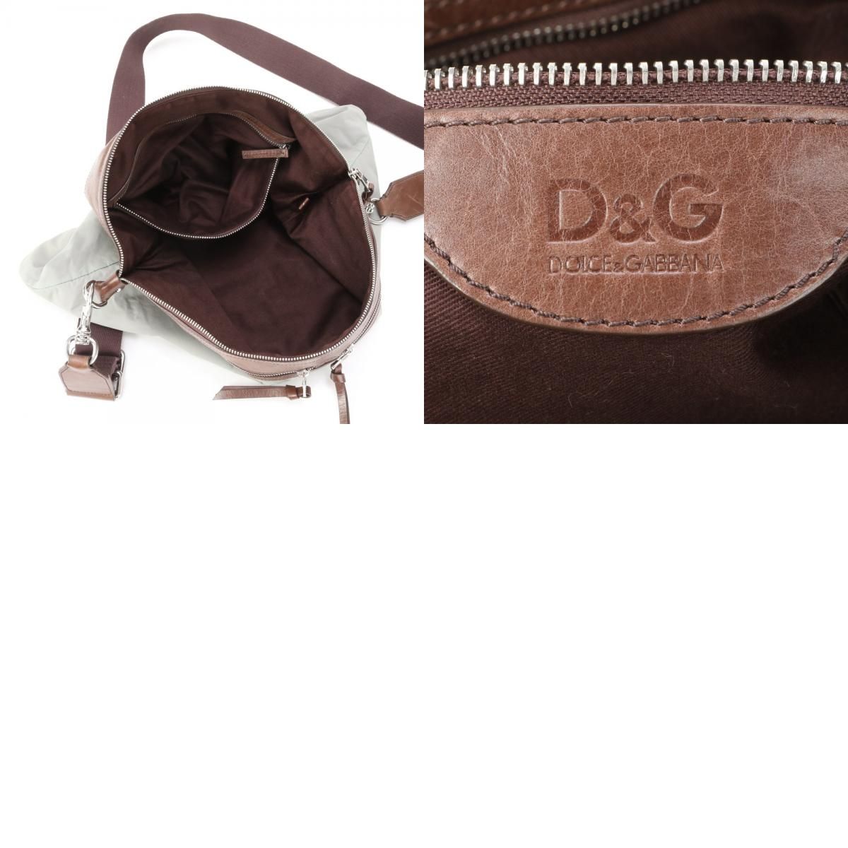 美品 ドルチェ＆ガッバーナ D&G ドルガバ レザー ナイロン ショルダー 