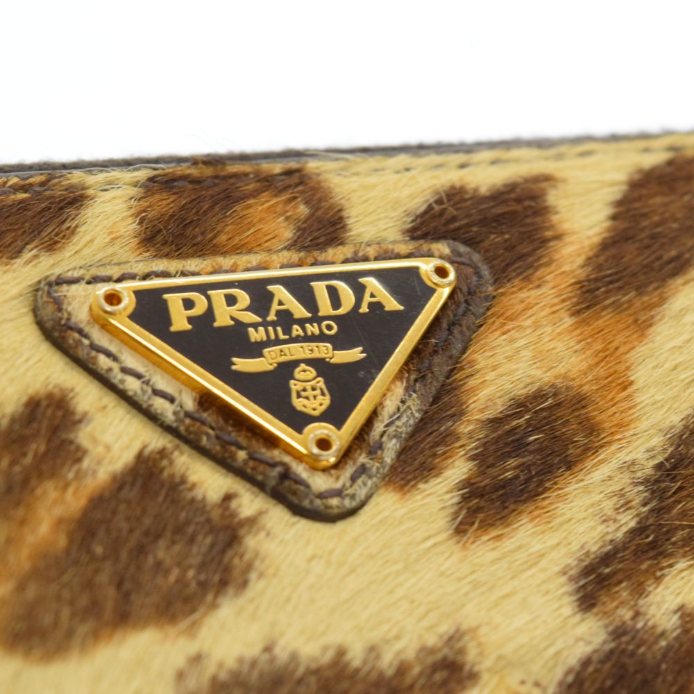 PRADA (プラダ) ハラコ 長財布 ラウンドファスナー ロングウォレット