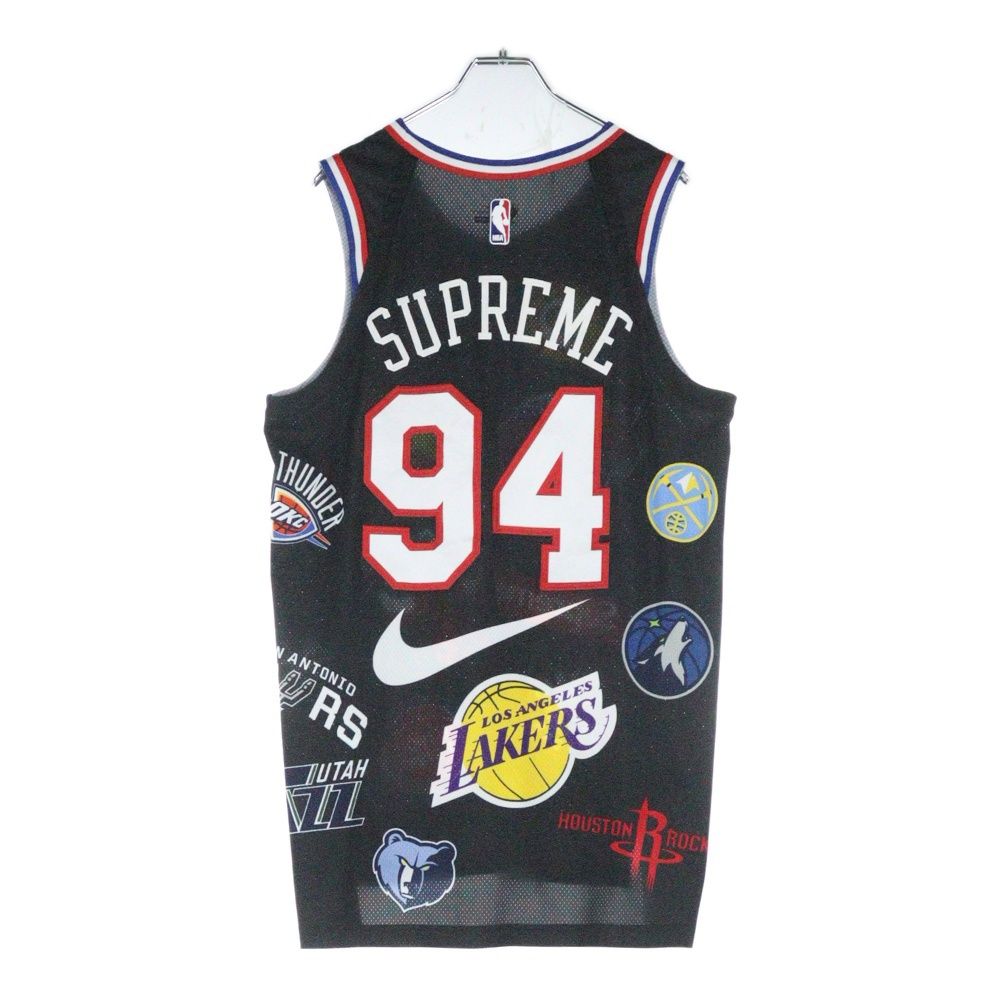 SUPREME シュプリーム 18SS ×NIKE NBA Teams Authentic Jersey ナイキ エヌビーエー ロゴプリント メッシュ タンクトップ カットソー ブラック AQ4227-010