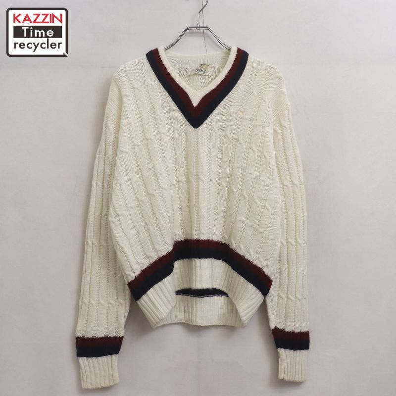 70s USA製 vintage campus Vネック チルデン ニットセーター メンズ 