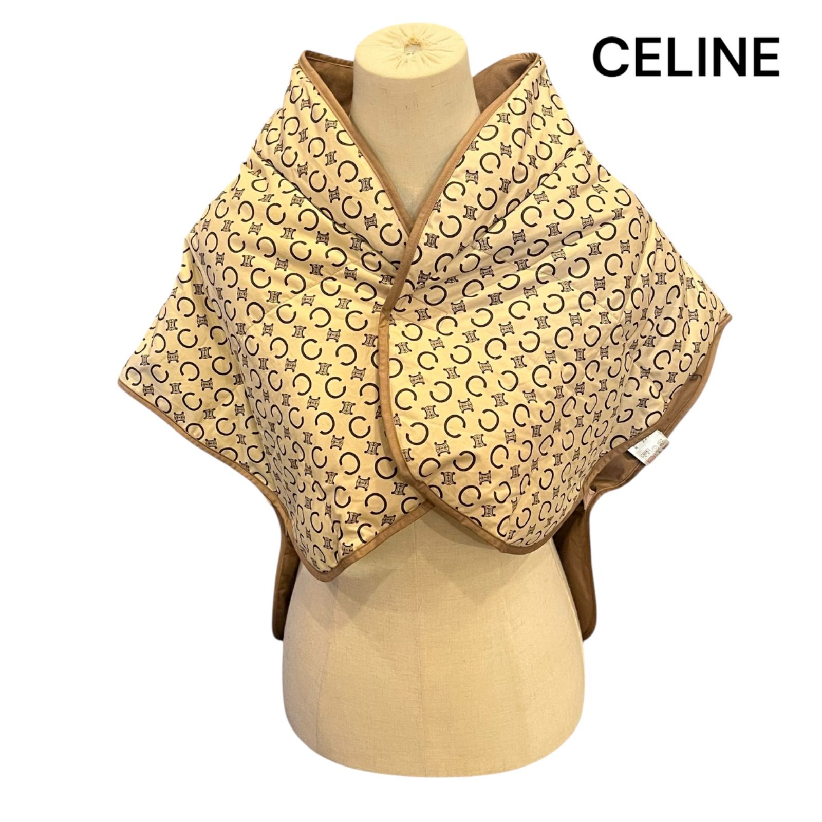 セリーヌ×西川ダウン　ダウンベスト　マカダム柄 良品] CELINE / セリーヌ/ダウンベスト 総柄 マカダム 西川