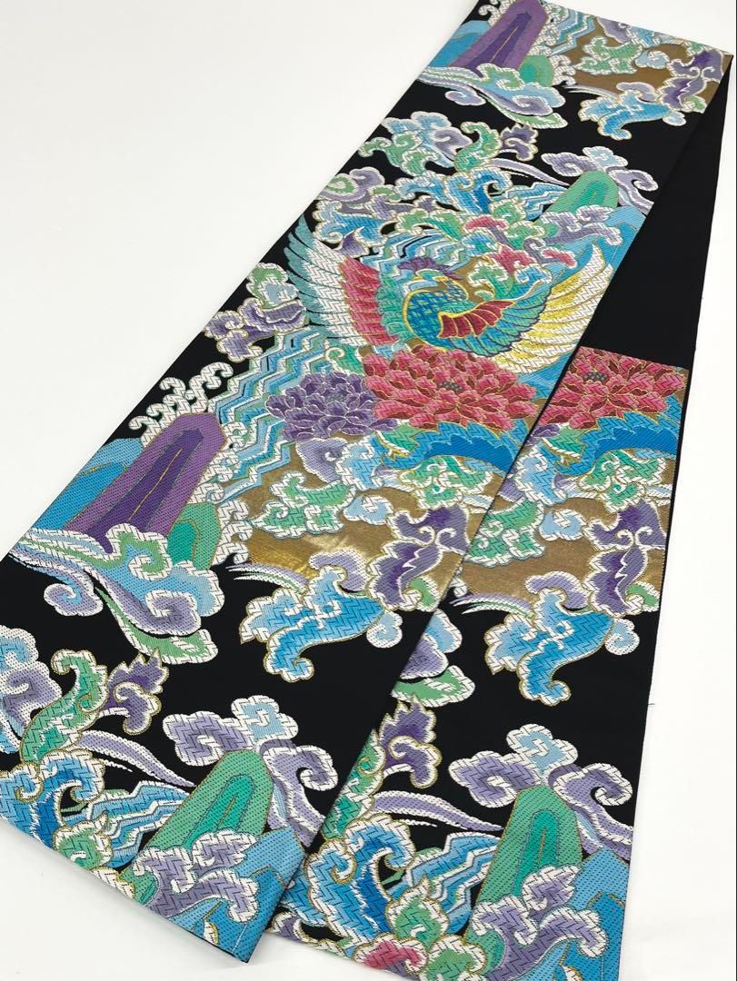 西陣織 大庄織物 袋帯 鳳凰 鳥 牡丹 正絹 六通 未使用品 Q1016 - メルカリ