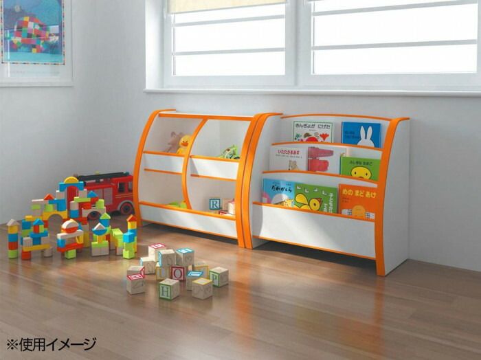  知育家具 EVAキッズシリーズ おもちゃばこ 幅65 cm OB-65 M O オレンジ おもちゃ箱 収納 子ども用家具
