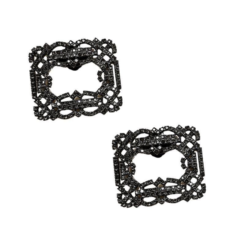 【数量限定】[Limpomme] シュークリップ スクエア レディース パンプス 靴 飾り クリップ 付ける ブライダルシューズ フォーマルシューズ 卒業式 入学式 結婚式 シューズ シューアクセサリー パンプス ピアノ 発表会 かわいい おしゃれ 取り外し可