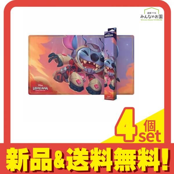 ディズニー ロルカナ TCG 日本語版 公式プレイマット スティッチ 小型ロケット 1枚入 4個セット