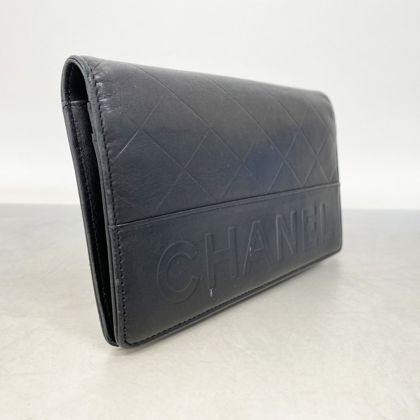 シャネル Chanel シャネル 長財布 マトラッセ ラムスキン ブラック レディース