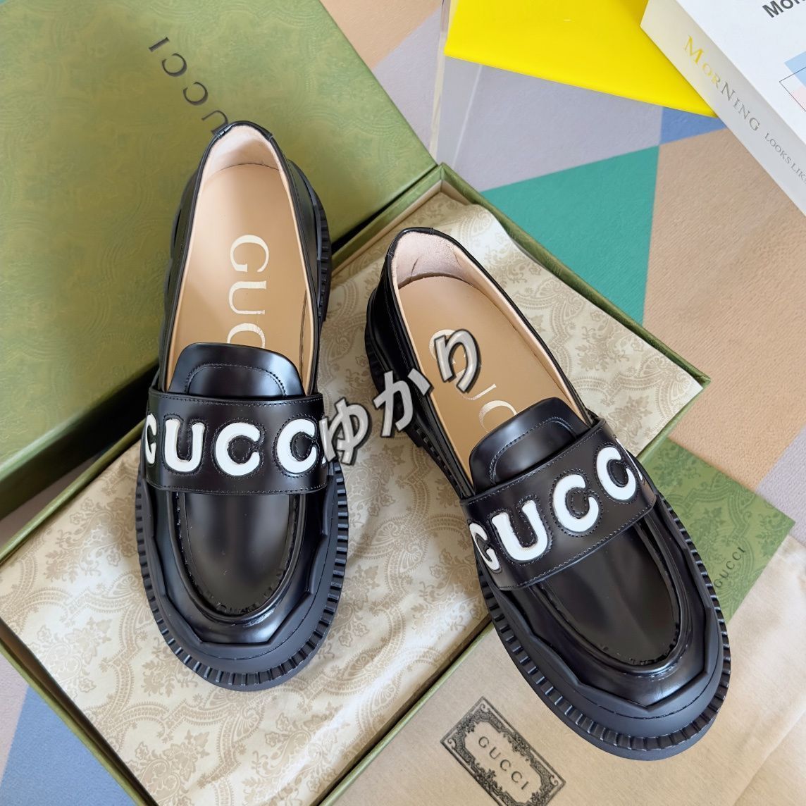 gucci グッチ ウェーブ底フラワー厚底ローファー 5.5cm 35-40qw132 - メルカリ