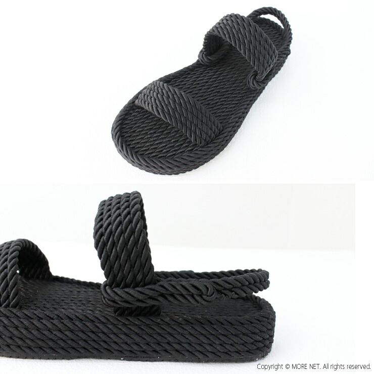 ヒールストラップロープサンダル フラット