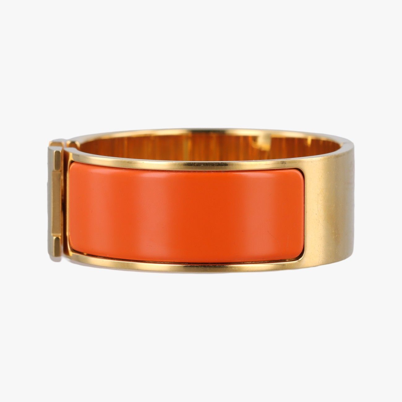美品　破格　エルメス クリッククラック バングル ゴールド オレンジ クリックH エルメス HERMES Hモチーフ クリッククラックPM