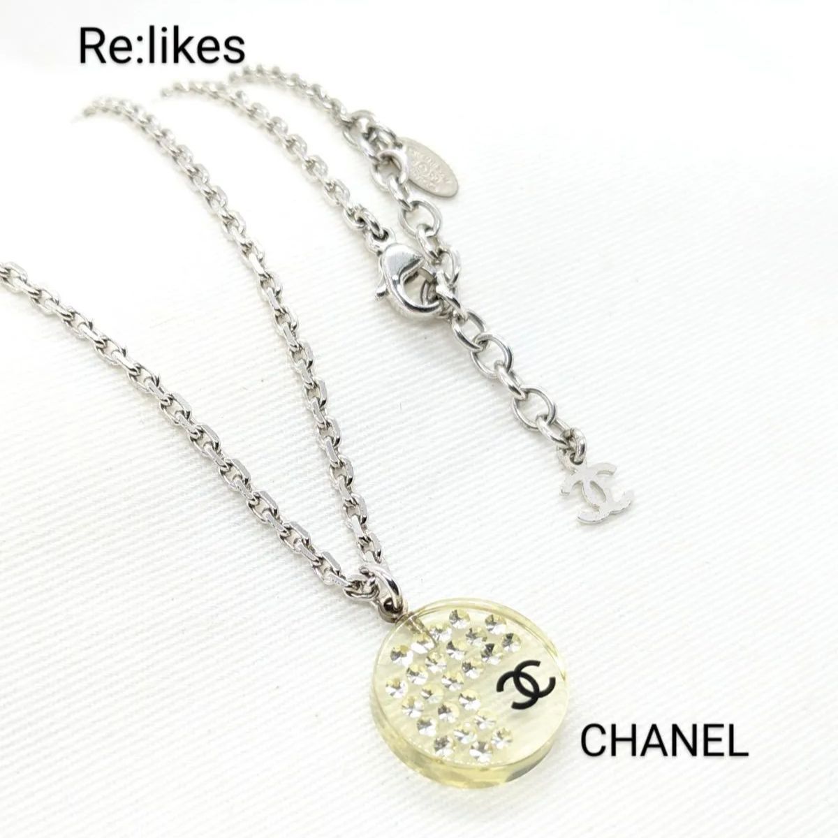 CHANEL シャネル クリアラウンド ココマーク ラインストーン 