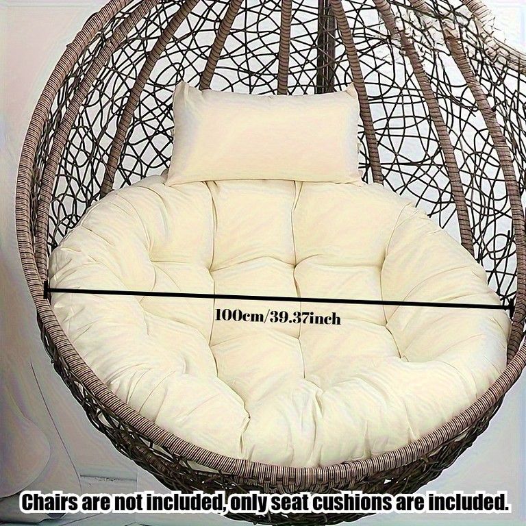 ゆったり快適 100cmラウンドハンギングチェア交換クッションセット 屋内外兼用 選べるカラー ブラウン