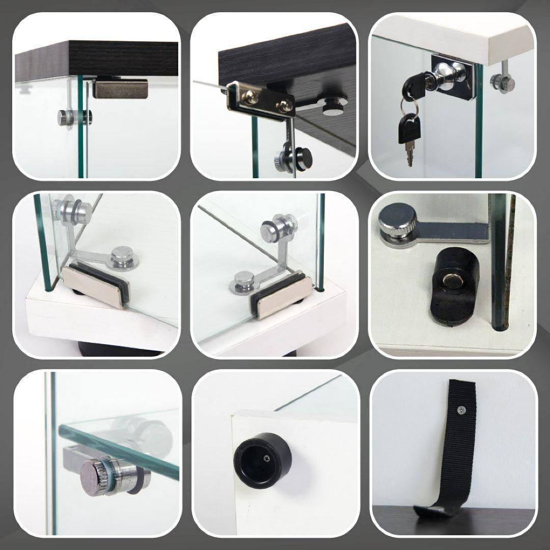 ガラスケース 2段両扉 コレクション フィギュア 棚 ショーケース 黒