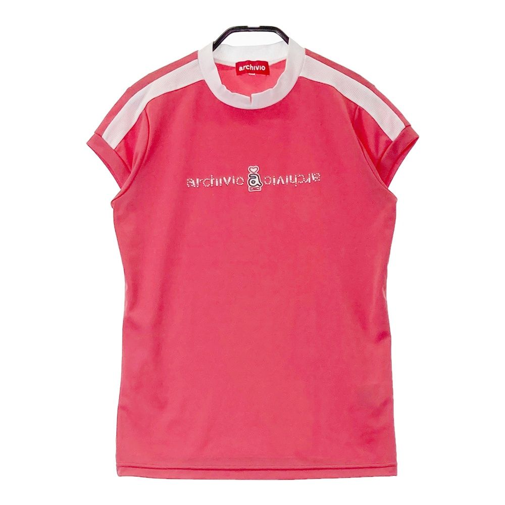 サイズ 38 ARCHIVIO アルチビオ 半袖ハイネックTシャツ レッド系 240101463987 ゴルフウェア レディース ストスト