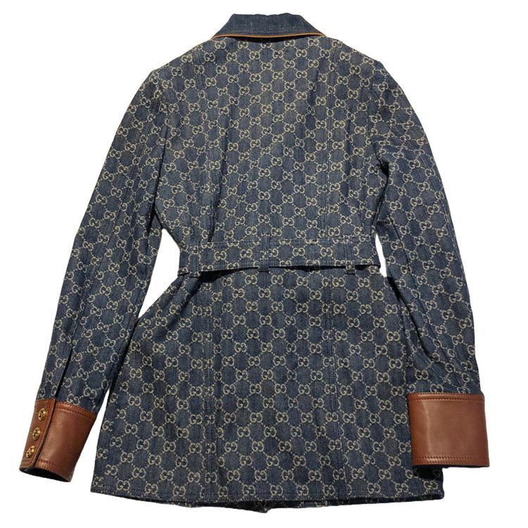 GUCCI グッチ GG柄 デニムジャケット ブルー コットン 切替