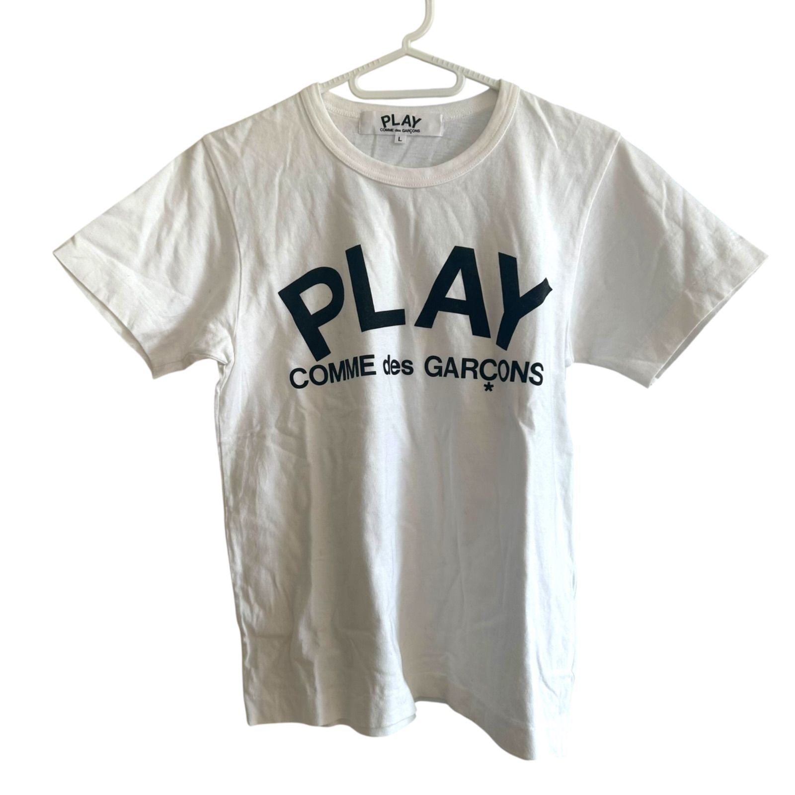 美品PLAY COMME des GARÇONSギャルソンホワイトポロシャツ S PLAY COMME des GARCONS プレイ コムデギャルソン ポロシャツ