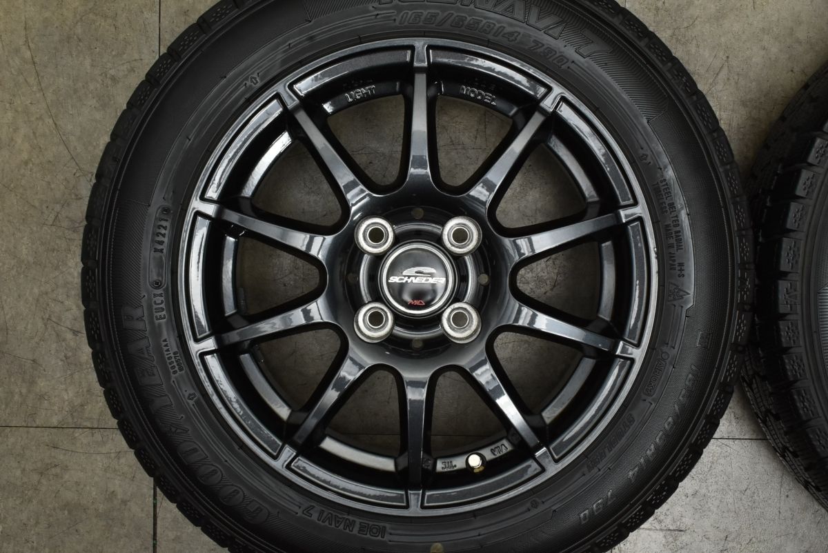 A出品 バリ溝】シュナイダー 14in 5.5J +38 PCD100 グッドイヤー
