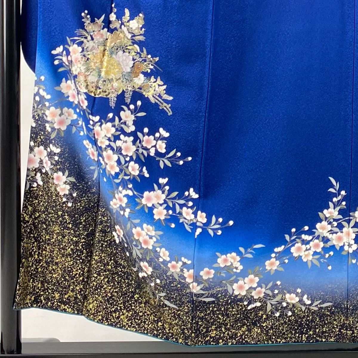 振袖 身丈172cm 裄丈65cm M 袷 鳳凰 橘 金糸 金彩 緑 正絹 秀品