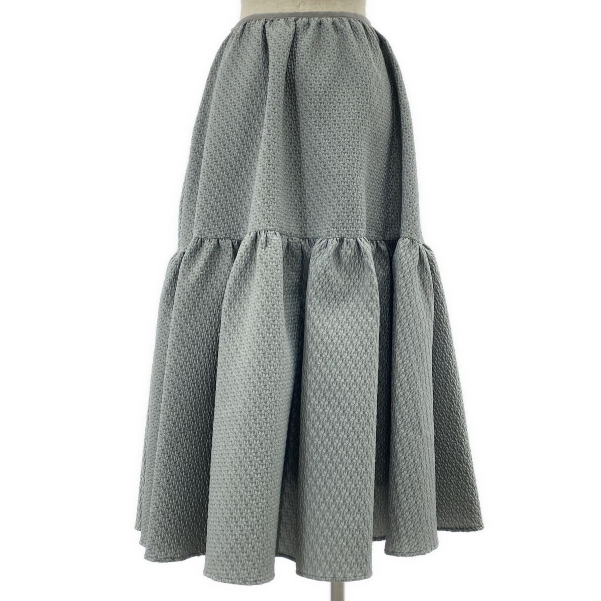 bluelea ブルレア ドットジャガードサスペンダースカート グ