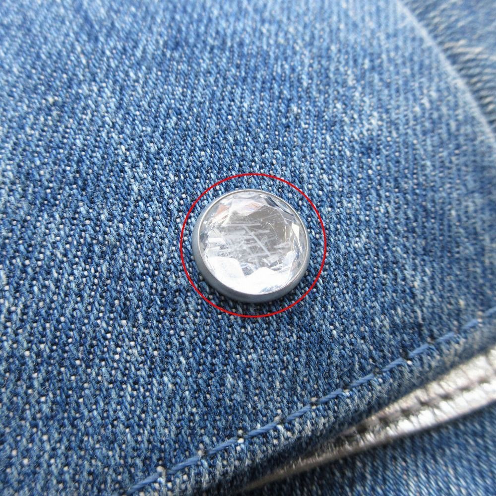 Think bee 未使用 デニム レザー パッチワークバッグ シンクビー Think Bee デニム バッグ レザー ハート パッチ