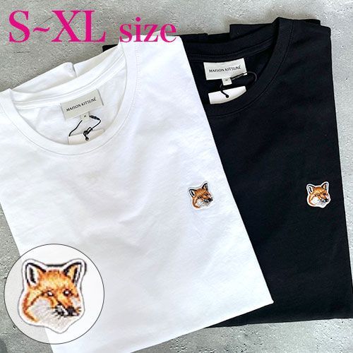 【国内発送】 メゾンキツネ Tシャツ 半袖 フォックス ヘッド フォックスヘッド パッチ レギュラー ポロ | Maison Kitsuné