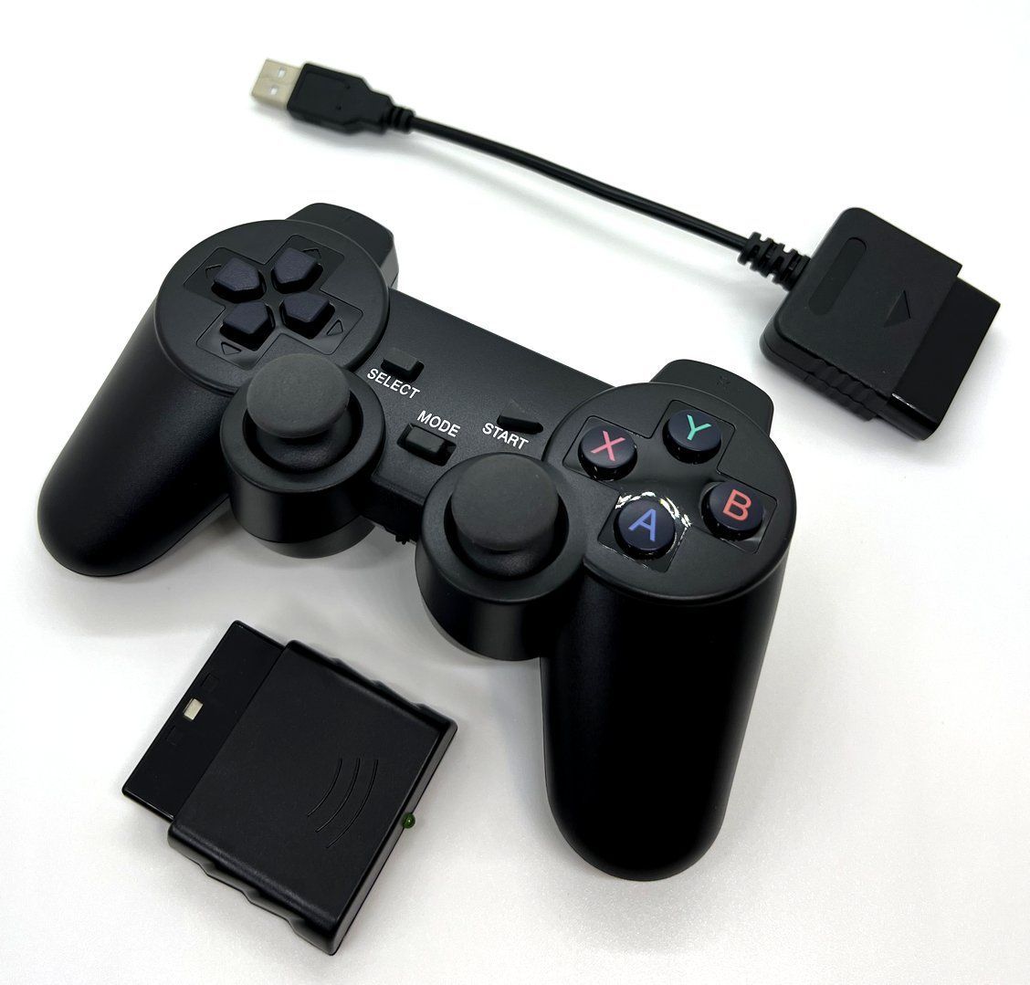 PS2ワイヤレスコントローラー(PS3/PCアダプターセット) - メルカリ