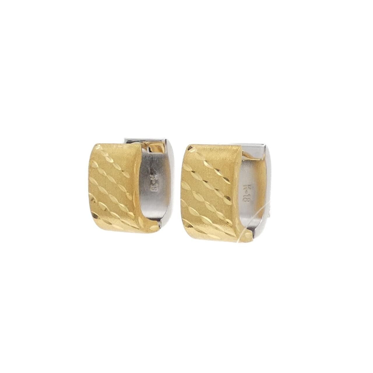 新品】K18YG/WG/PGコンビフープピアス