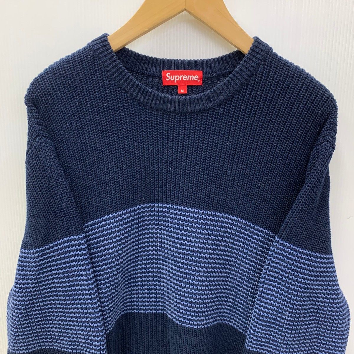 シュプリーム SUPREME Tonal Stripe Crewneck Sweater パーカ ネイビー 