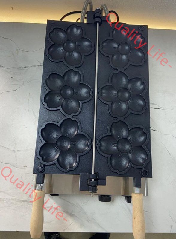 花 型 桜の焼き機 桜のベビーカステラ ワッフルメーカー 3穴 万能焼きガス 単相１0０V 業務用