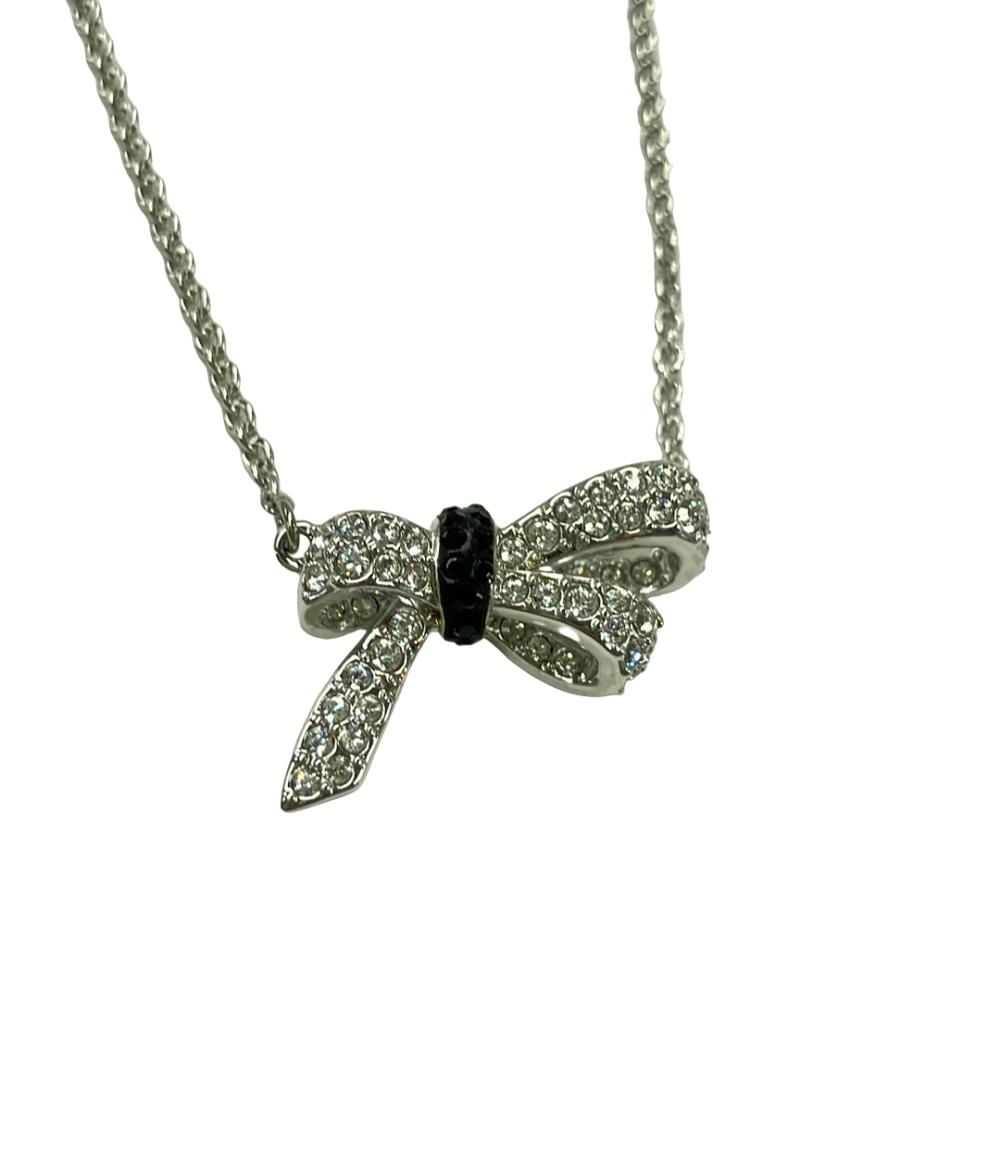 美品 スワロフスキー ネックレス リボンモチーフ 5412679 レディース