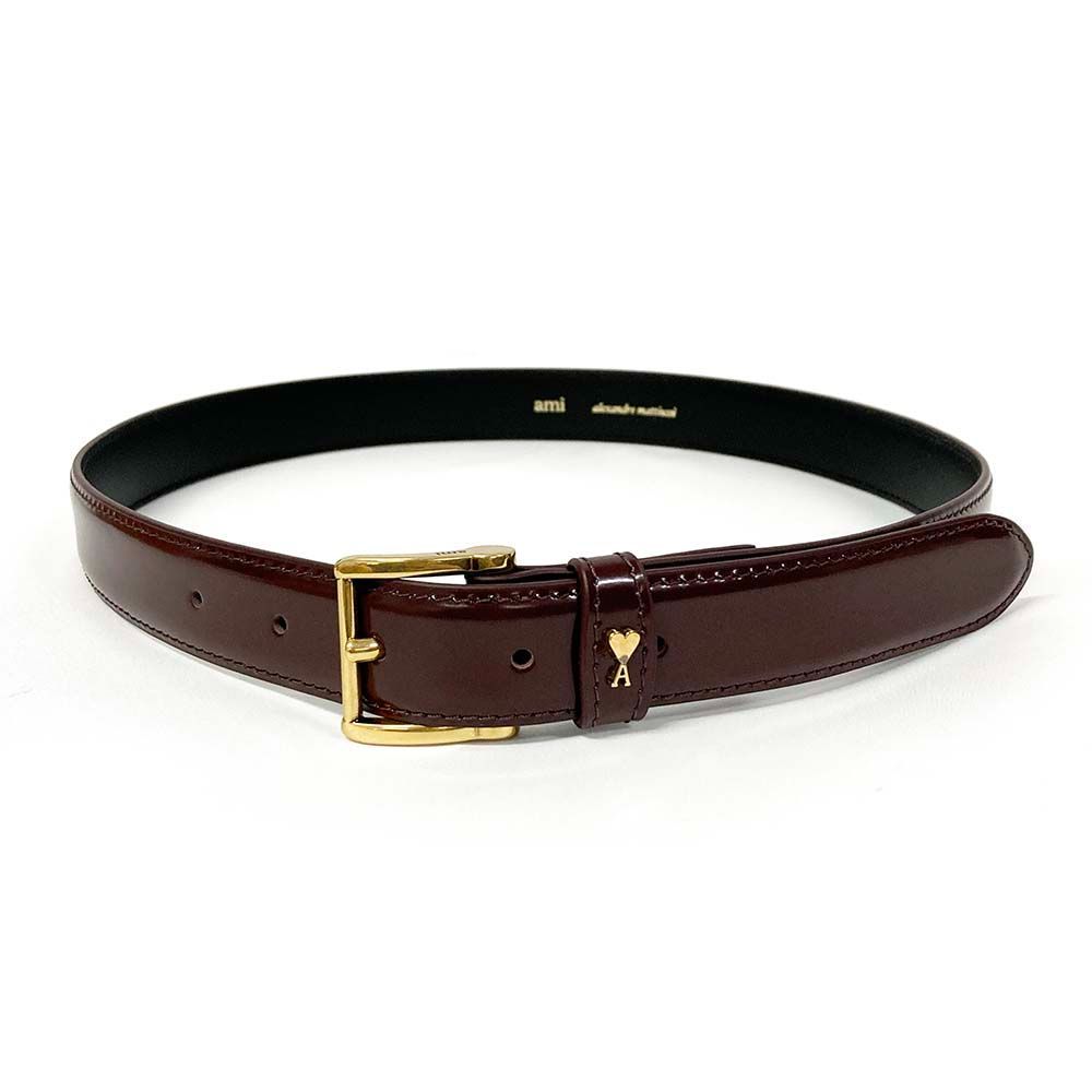 AMI PARIS アミパリス UBL029.AL0139 6925 バーガンディ グレーズドレザー Paris Paris 25 Mm ベルト