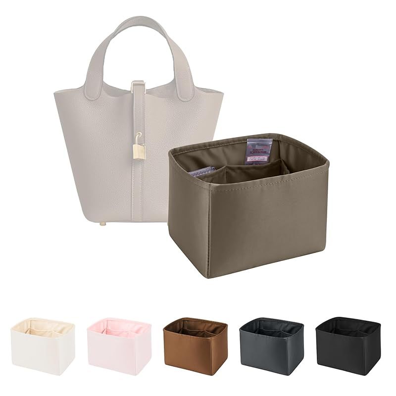 KINGS IN BAG バッグインバッグ バッグインバッグ 軽量 保護 バッグ収納 サテンバッグインナー ピコタンpm|mmに合う エトゥープ ピコタンPM用 1