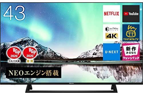 ジャンク品　ハイセンス 43V型 液晶テレビ 4Kチューナー内蔵 43E6800 中古】ハイセンス 43V型 4Kチューナー内蔵 液晶テレビ 43E6800 ネット