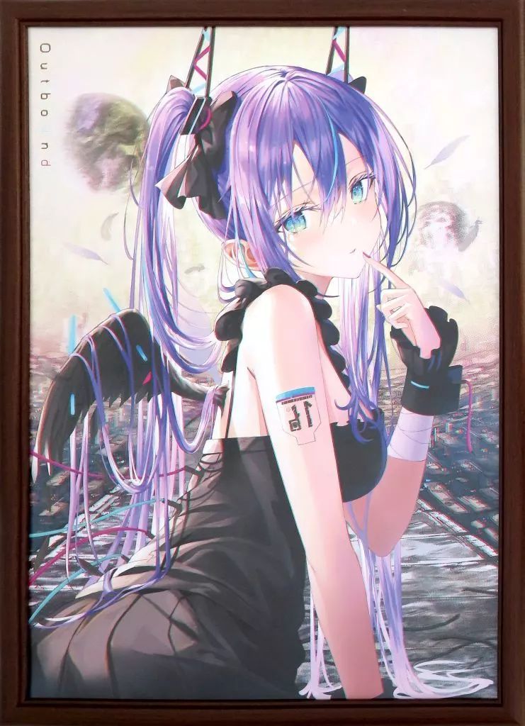 絵師100人展12 複製原画　リン☆ユウ 「Outbound」 中古】セル画・原画 付属品付)リン☆ユウ 複製原画 「Outbound