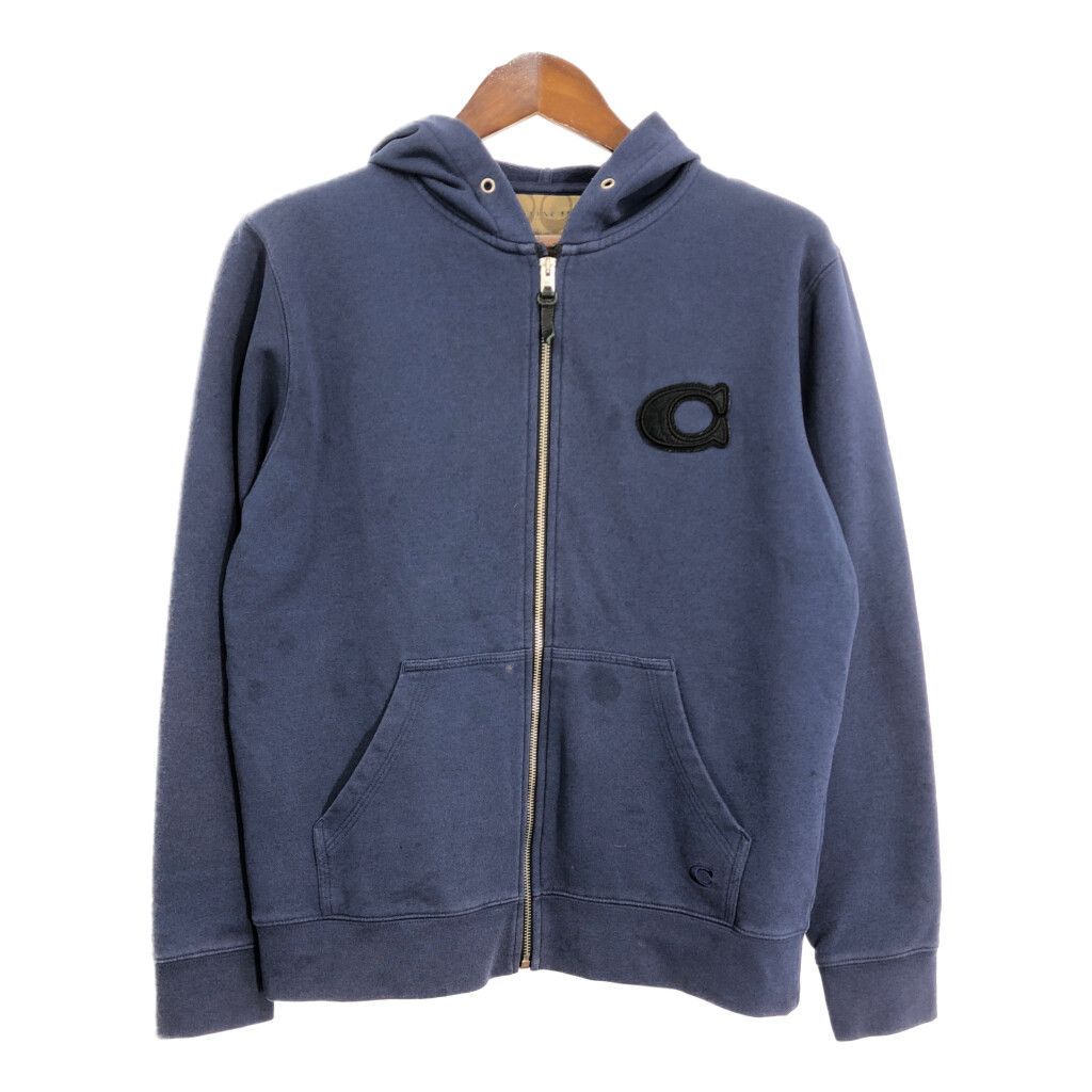 COACH コーチ スウェット フルジップ パーカー ネイビー (メンズ S  