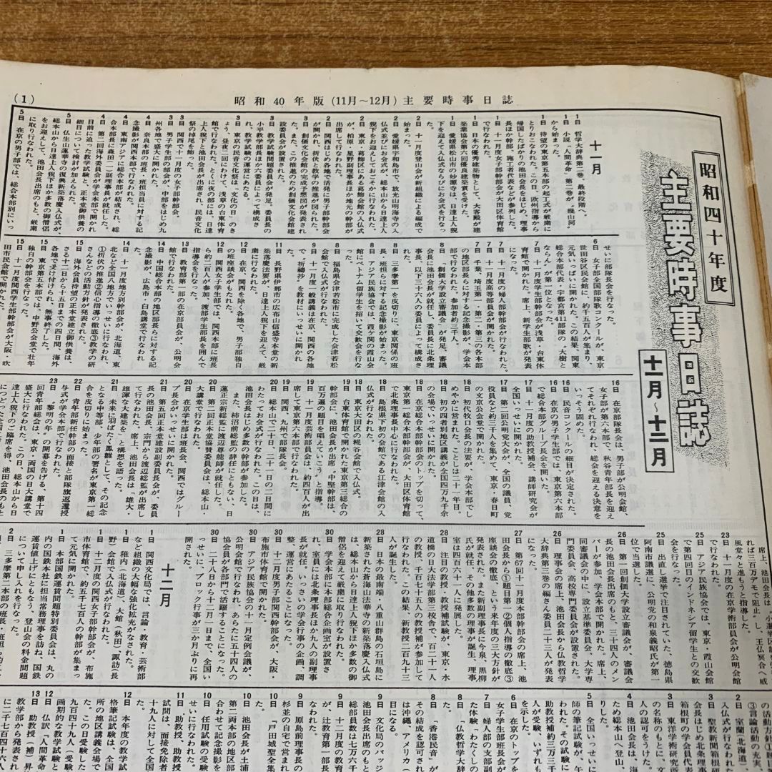 △01)【同梱不可】聖教新聞縮刷版 NO.22/昭和40年度11月～12月