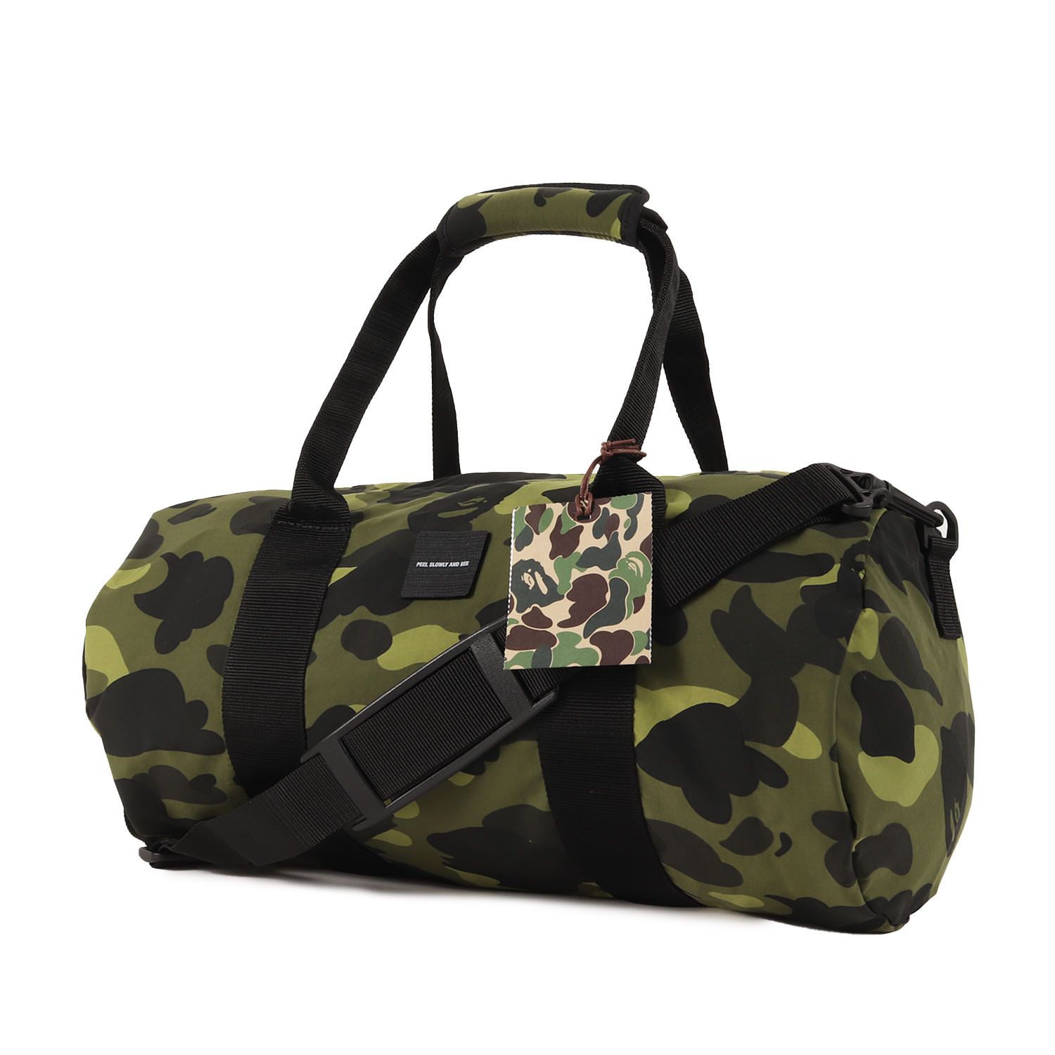 新品 A BATHING APE ア ベイシング エイプ 00s カラーカモ 猿迷彩 スモールパック 2WAY ドラムバッグ (デッドストック) グリーンカモ カバン【メンズ】