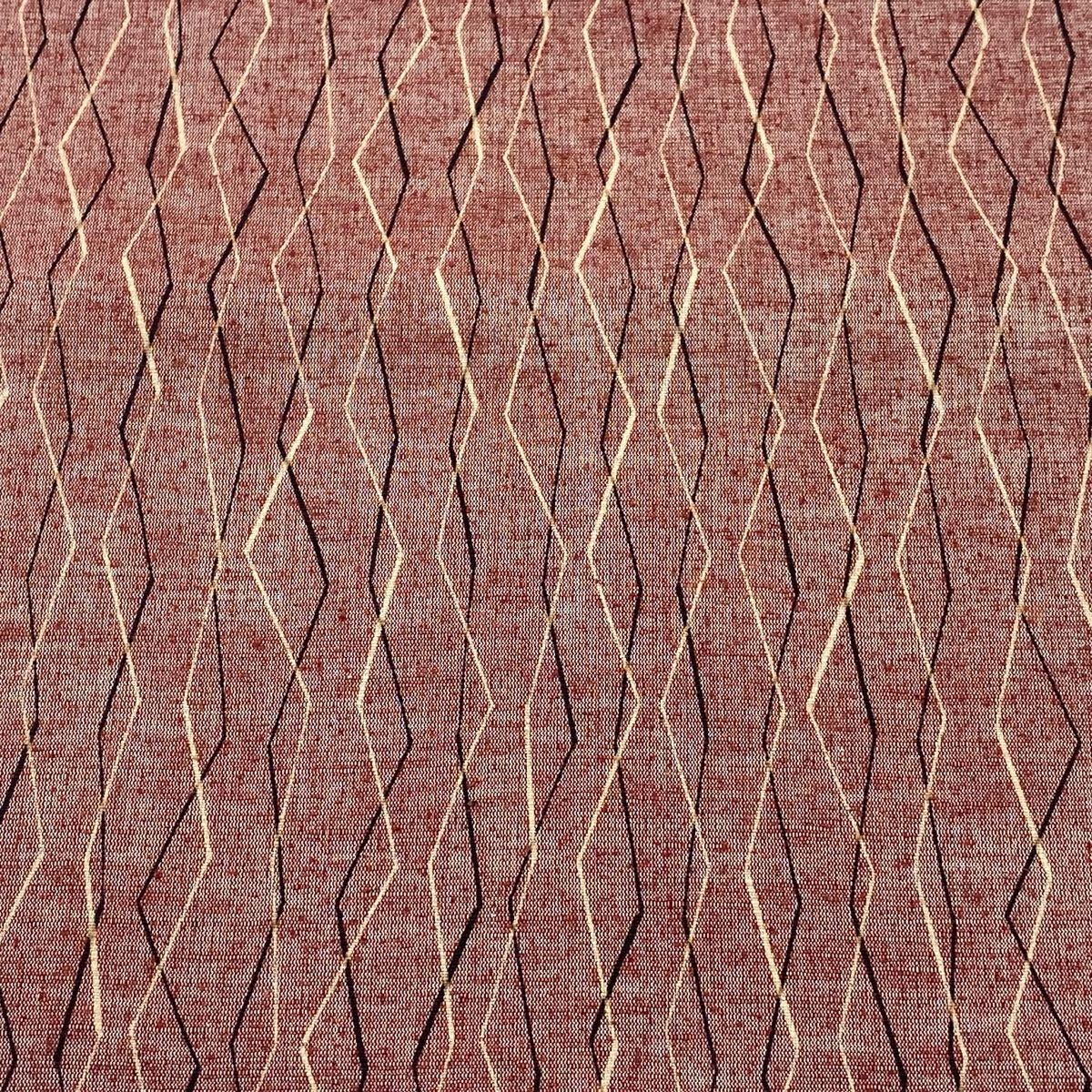 反物 秀品 紬 証紙 幾何学 えんじ色 正絹